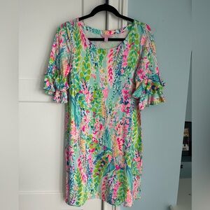 Lily Pulitzer Multicolored Ruffle Sleeve Dress